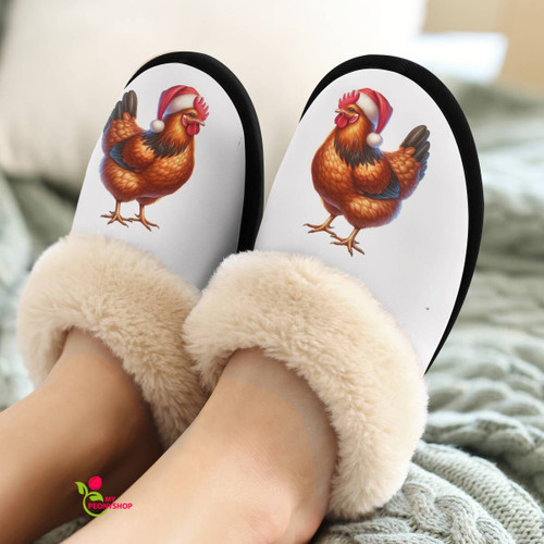 Chicken christmas house slippers
