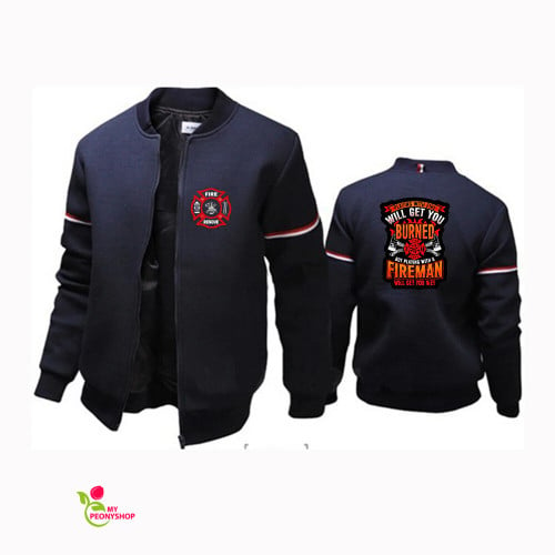 Firefighter Rescue Team Printing Fashion 2023 New Men's Flight Jacket.