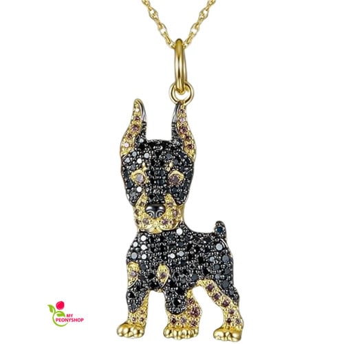Doberman Dog Pendant Necklace