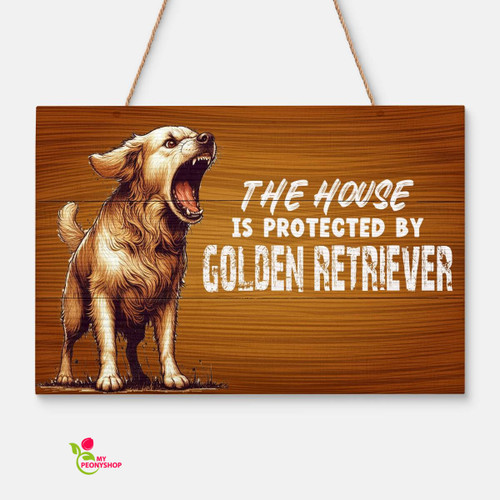 Golden retriever wood sign 2