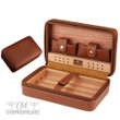 New Wood Cigar Humidor Box Travel Leather Cigar Case