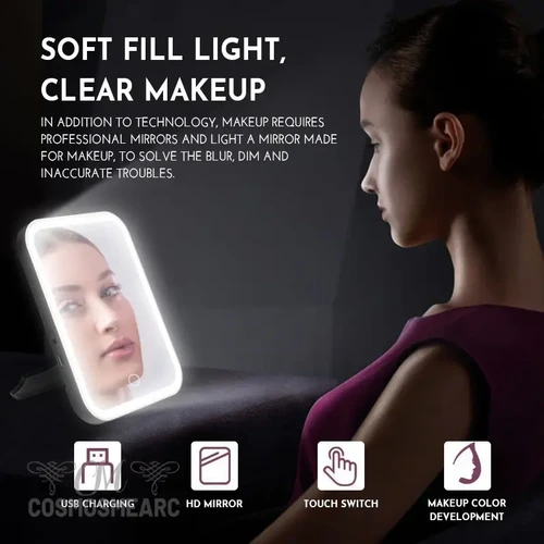 LED Makeup Mirror Touch Screen Gift For Wife & Girlfriend
