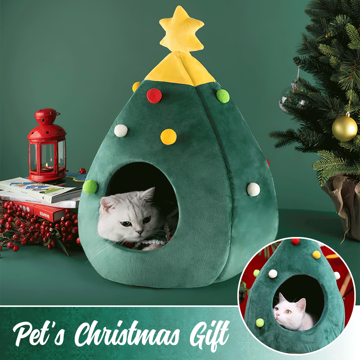 Christmas Tree Winter Warm Pet Bed
