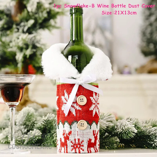 New Year 2024 Xmas Wine Bottle Dust Cover Christmas Gift