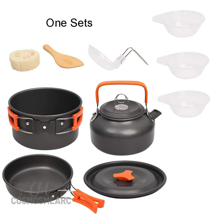 Camping Cookware Kit Travelling Hiking Picnic BBQ Tableware Equipment