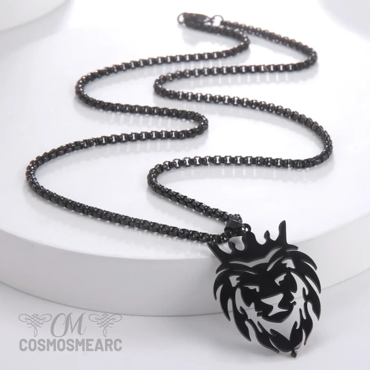 Lion with King Crown Necklaces Gifts for Husband