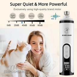 Electric dog nail grinder with three grinding ports for different nail sizes