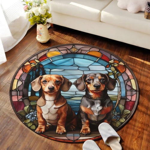 Dachshund Round Carpet DH