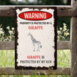 Giraffe Portrait Metal Sign FI