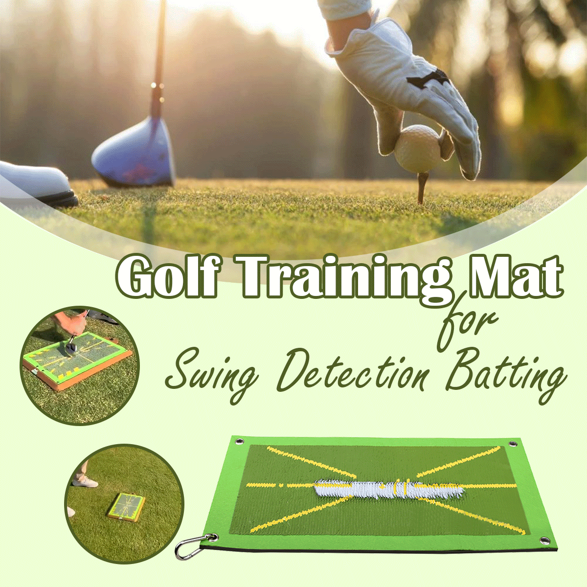 Golf Training Mat for Swing Detection Batting