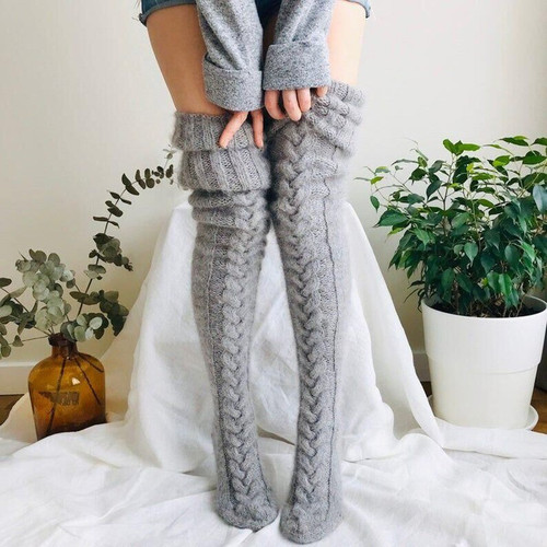 Knitted Thigh High Socks