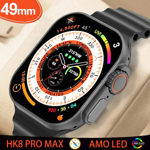 2023 New HK8 Pro Max Ultra Smart Watch Men Series 8 49mm 2.12 Inch High Refresh Rtae AMOLED Screen NFC IWO Smartwatch Women +Box