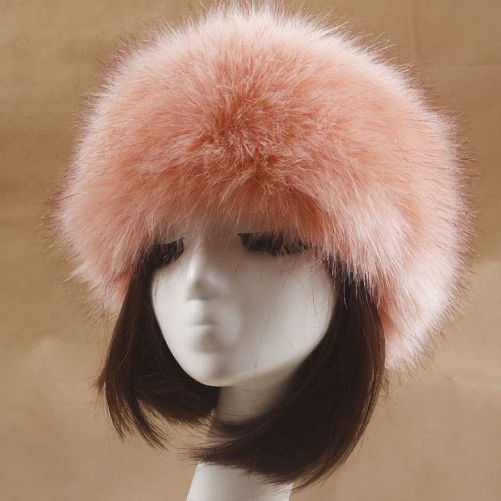 Winter Women Fashion Russian Thick Warm Fluffy Faux Fur Headscarf