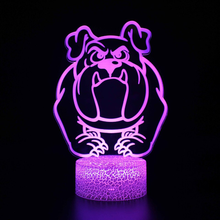 Acrylic Table Lamp 3D Illusion Pet Dog Pug USB LED Lights Home Room Decor Touch Remote Control Night Light Holiday Birthday Gift