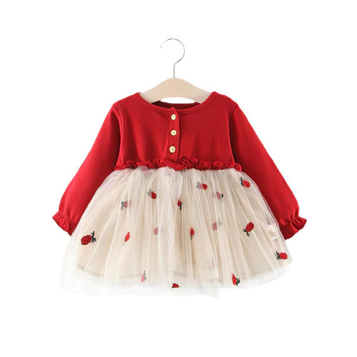 Lawadka 6M-3T Spring Newborn Baby Dresses for Girl Princess Lace First Birthday Girl Party Dresses Red Baby Outfits Clothes 2023