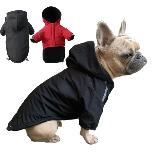 Winter Bulldog Waterproof Warm Coat Cotton Hooded Jacket