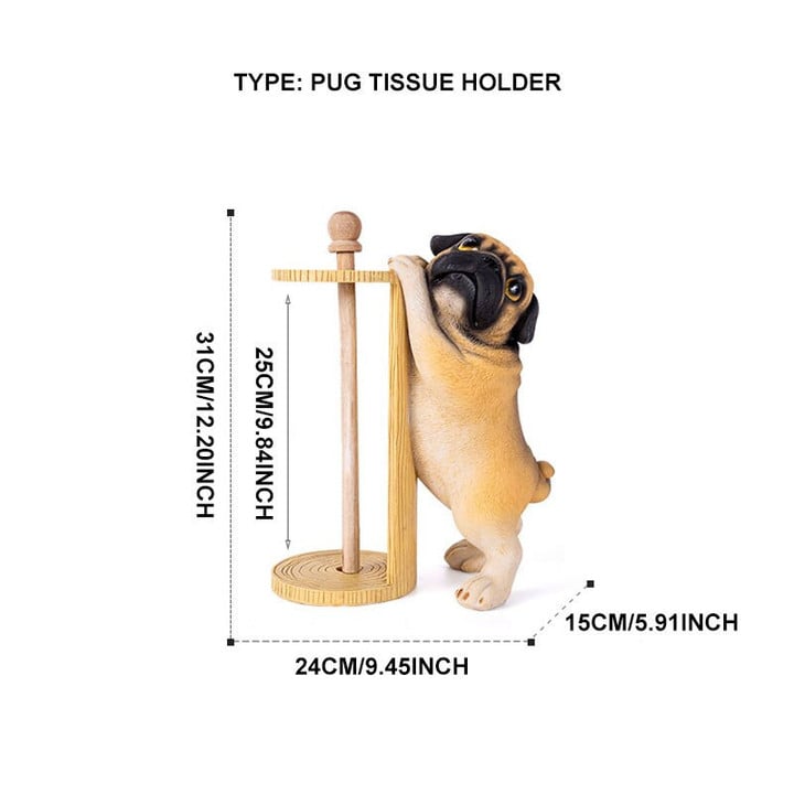 Pug Tissue Holder Decoration