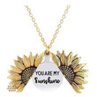 'You Are My Sunshine' Open Locket Sunflower Pendant Necklace