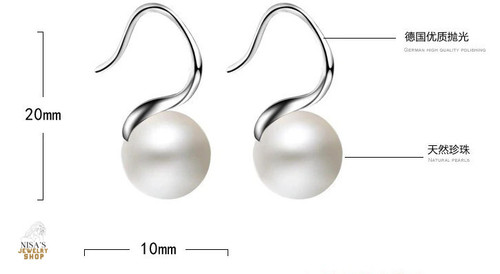 Elegant And Simple Stud Pearl Earrings