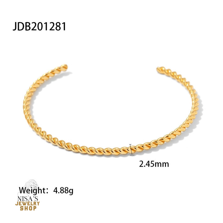 Metal Golden 18 K Geometric Jewelry Bracelet