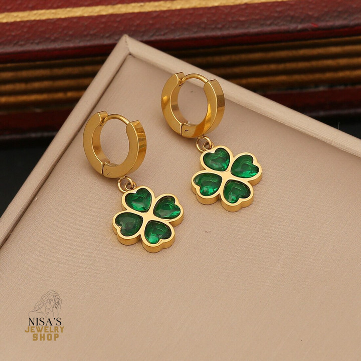 Luxury Green Zircon Flower Jewelry Set Choker Necklace