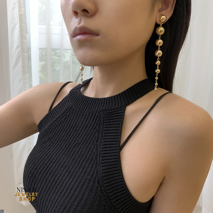 Luxury Long Beads Tassels Chain Necklace and Earrings