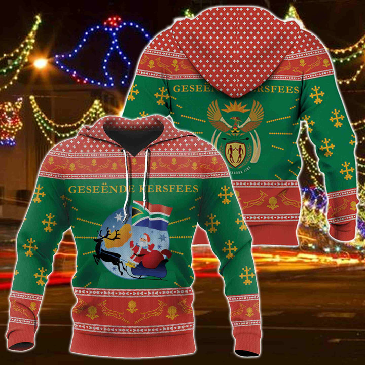 Restocked Mall - - South Africa-Geseënde Kersfees-Santa Claus Unisex Adult Hoodies