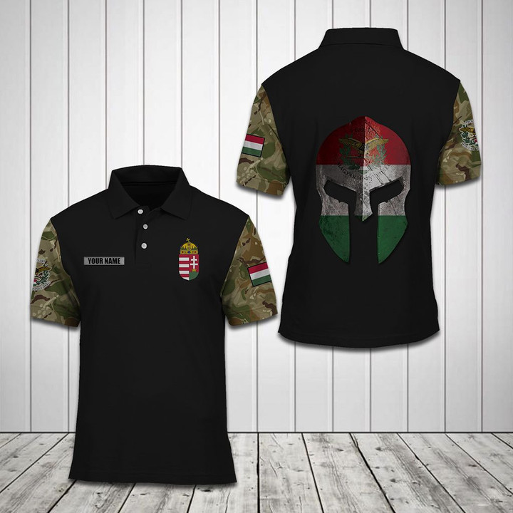 Restocked Mall - - Customize Hungarian Army Camo Helmet Unisex Adult Polo Shirt