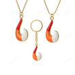 Hook necklace, fox tail pendant, snake chain, clavicle chain