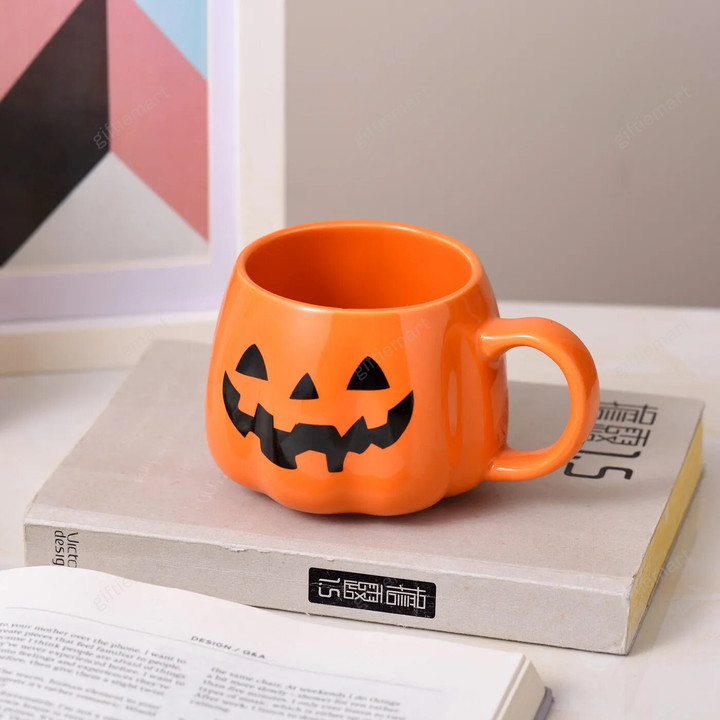 Halloween Water Cup Grimace Pumpkin Cup 13.5oz Ceramic Drinking Cups Creative Modeling Gift Cup Halloween