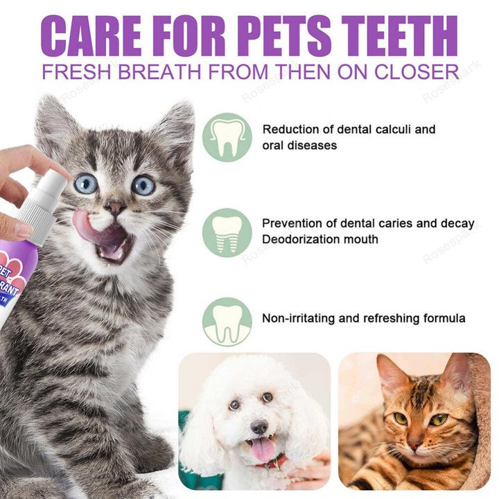 SO10411260  60ml Pet Oral Cleanse Spray Dogs Cats Teeth Clean