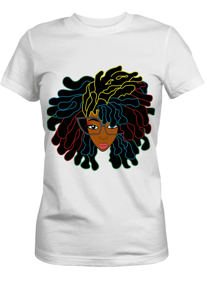 Black girl shirt for black women dreadlock art shirt for african american girl
