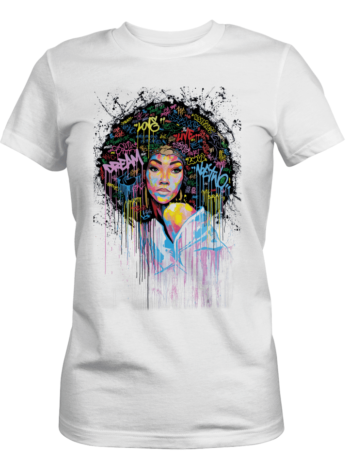 Shirt for black girl afro colorful art shirt for black women