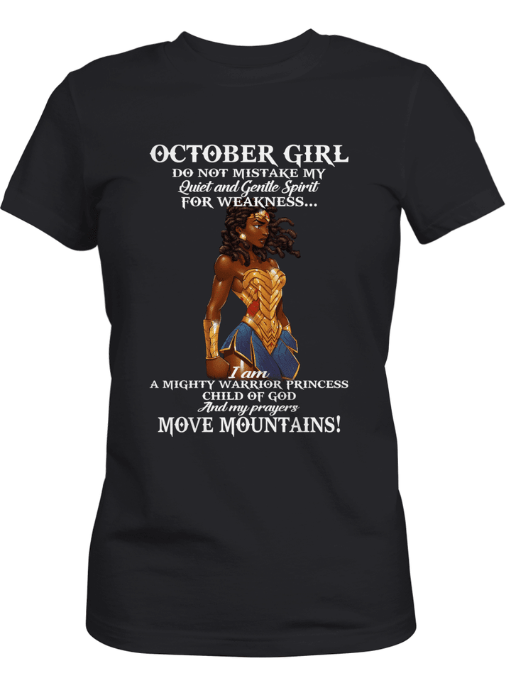 Birthday shirt for black girl shirt black warriors october girl shirt for black women