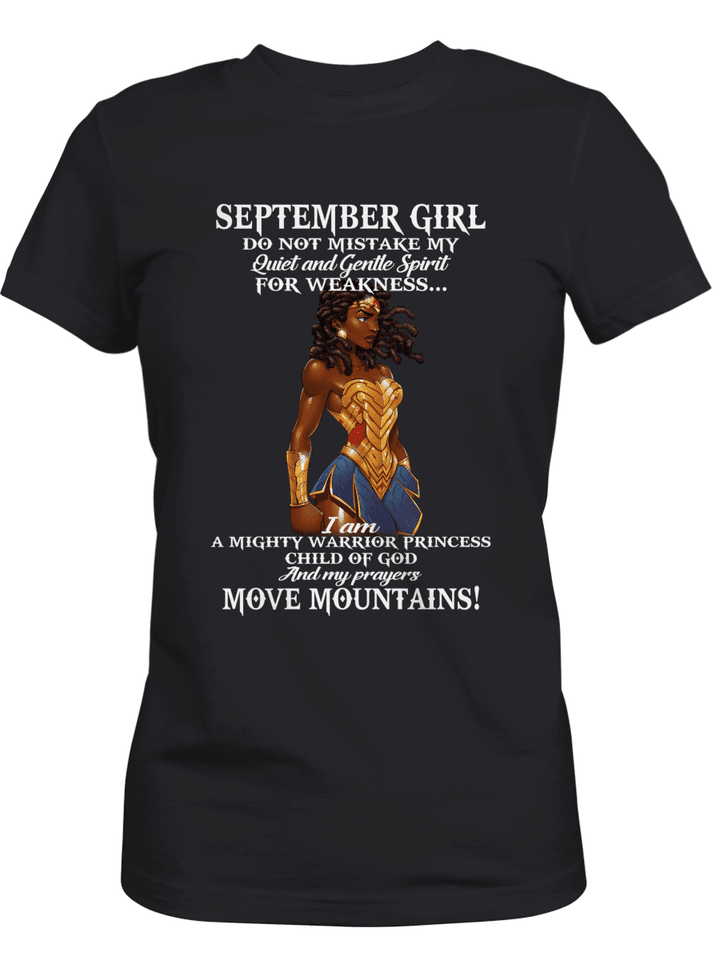 Birthday shirt for black girl shirt black warriors september girl shirt for black women