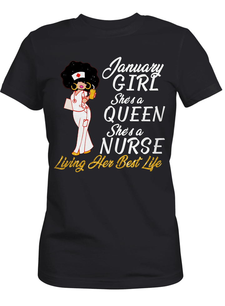 Birthday shirt for january girl shirt for black women birthday shirt for black nurse