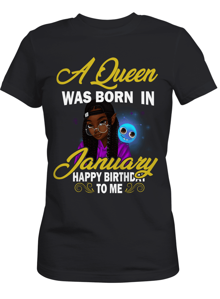 Birthday shirt for black girl shirt queens are born in january shirt