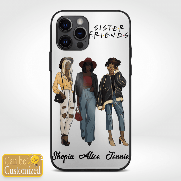 Sister friend case phone for best friend case phone to best friends gift for 3 black friends customized