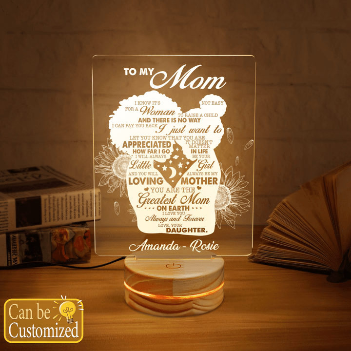 Personalized led lamp for mom gifts for mom daughter to my mom custom name led lamp