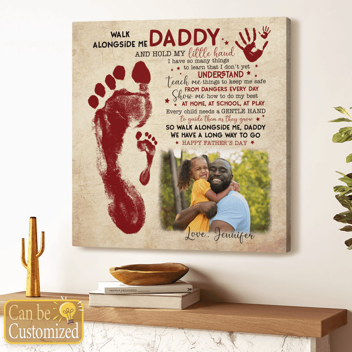 father's day Personalized canvas for black dad gift from black daughter to dad wall art canvas poster from daughter for dad