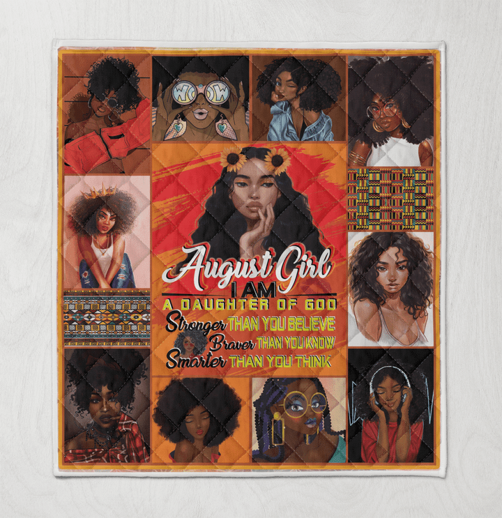Birthday quilt for black girl art quilt for august girl quilt for black women
