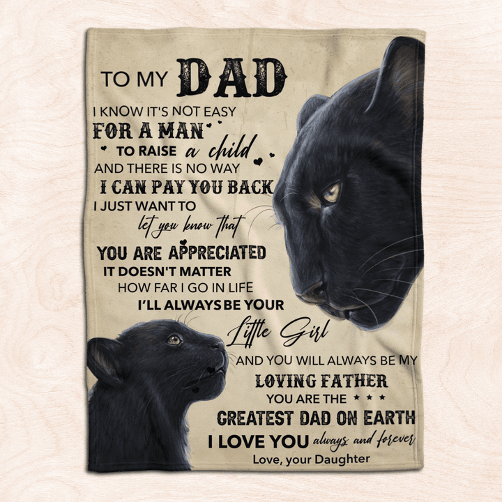 father's day To my dad blanket black panther blanket for dad from daughter to black dad blanket