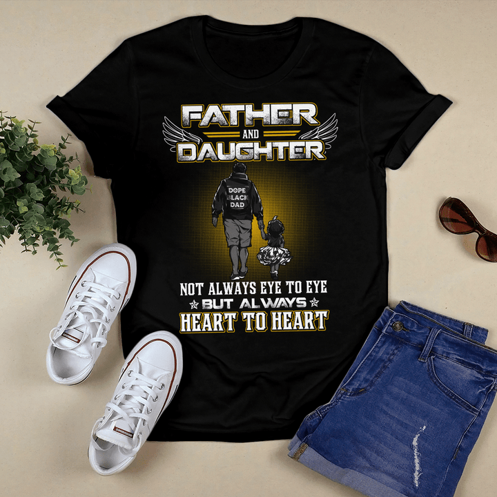 father's day Shirt for father birthday shirt for dad from daughter shirt father and daughter shirt heart to heart shirt for black dad