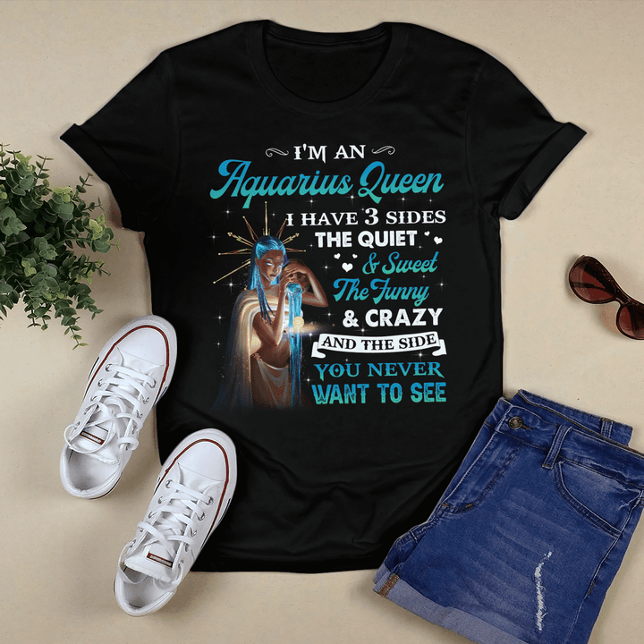 Zodiac shirt birthday gift for black girl zodiac tshirt i am a aquarius queen shirt