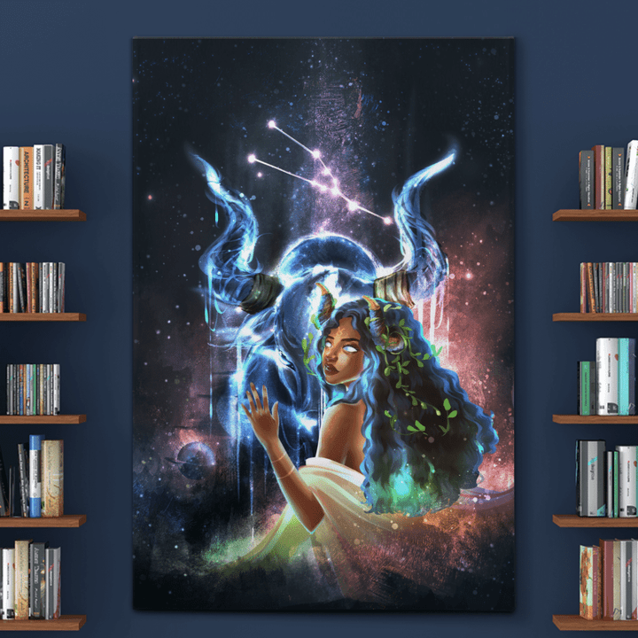 Zodiac canvas poster birthday gift for black girl zodiac canvas poster black girl taurus canvas poster