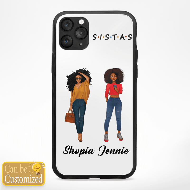 Sistas phone case for best friend gift to best friends phone case for 2 black friends customized