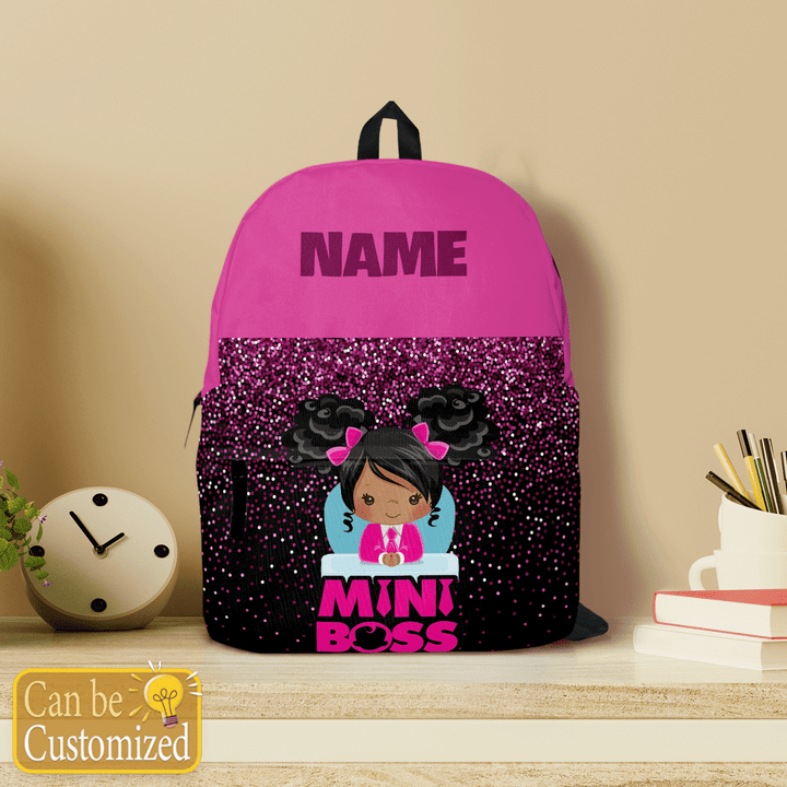 Personalized backpack for black girl mini boss backpack back to school bookbag