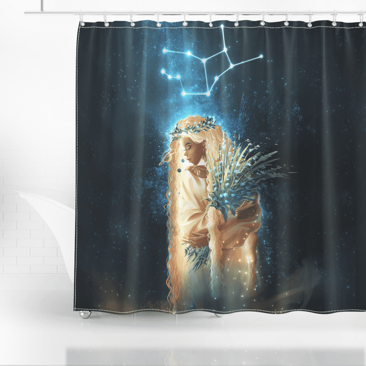Zodiac shower curtain birthday gift for black girl zodiac shower curtain black girl virgo shower curtain