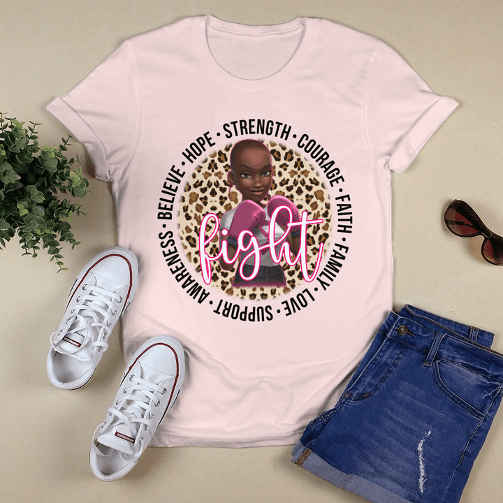 Breast cancer awareness tshirt for black girl is fighter shirts