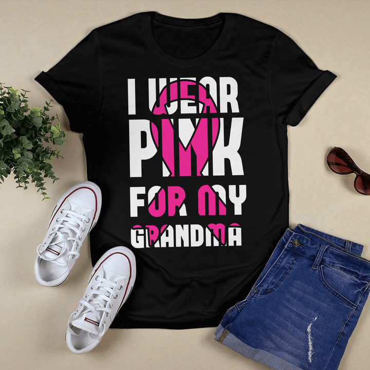 Breast cancer awareness tshirt for black woman shirt I wear pink for my grandma shirt